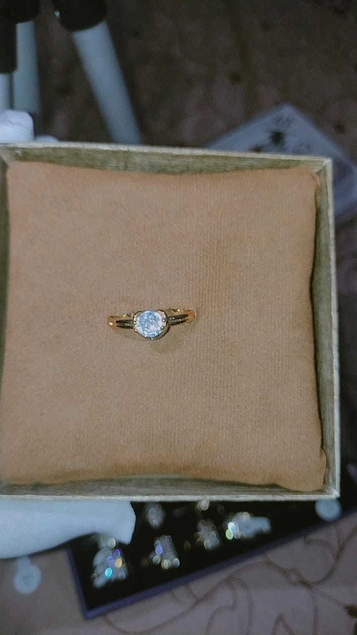 Classic Solitaire Gold Ring with Heart Accent Setting