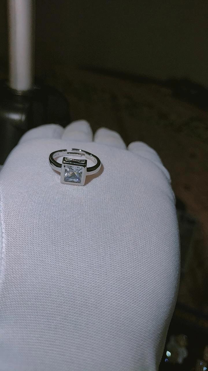 Elegant Princess-Cut Bezel Ring