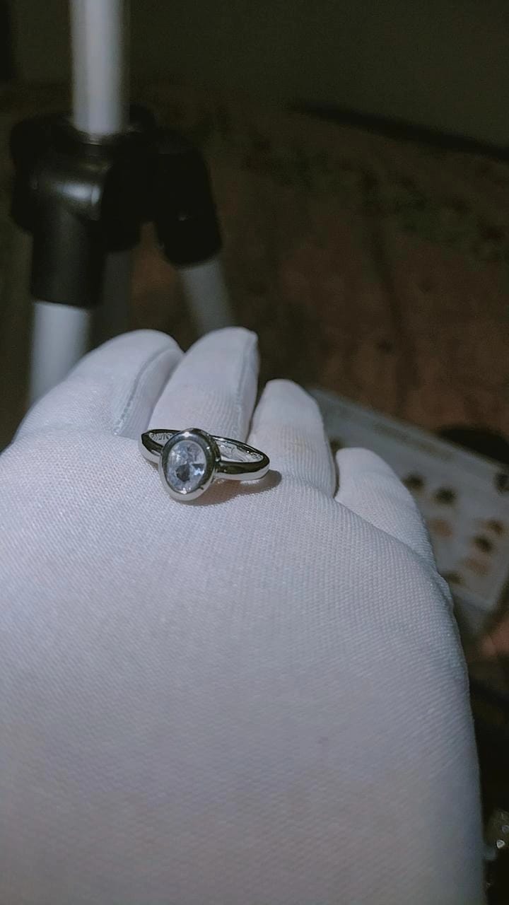 Elegant Oval Solitaire Bezel Ring