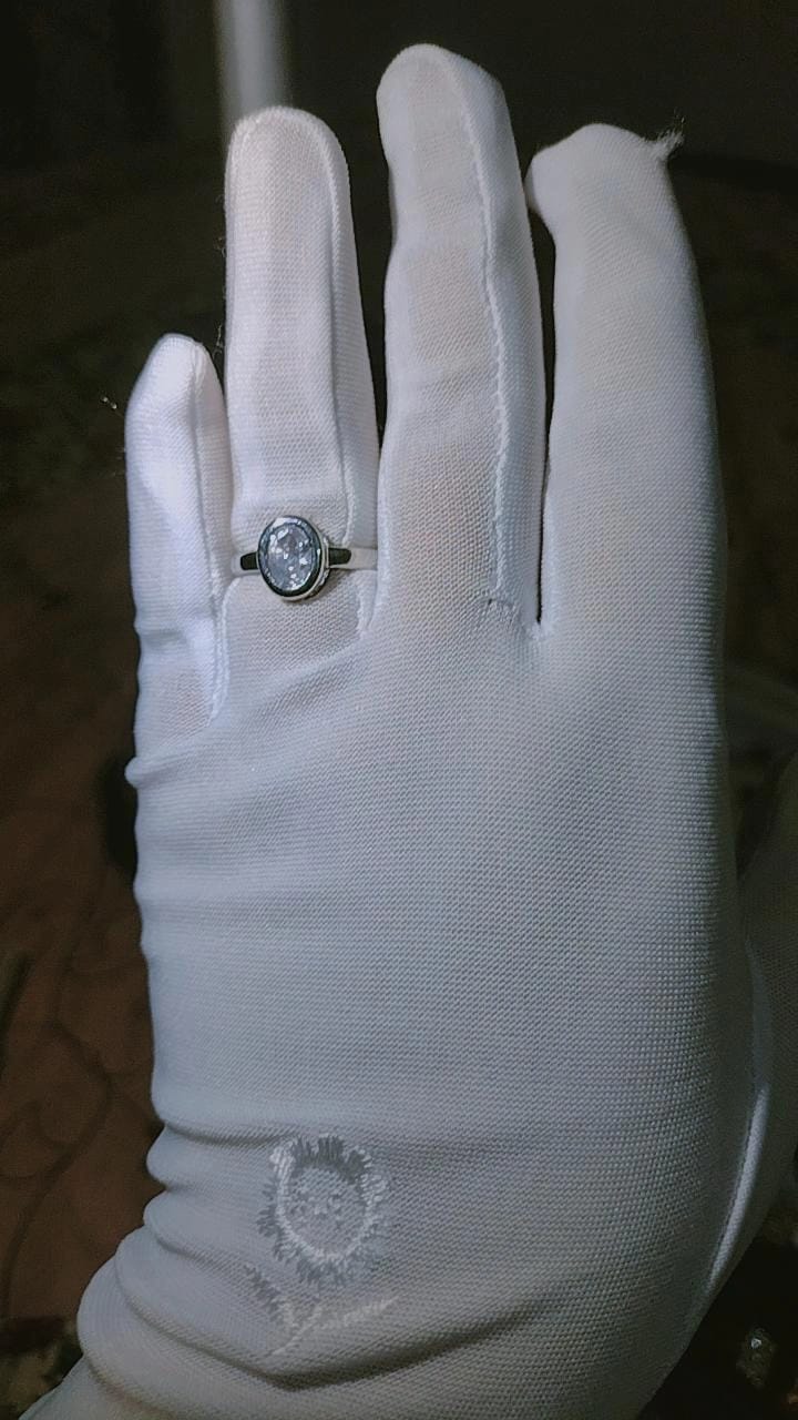Elegant Oval Solitaire Bezel Ring