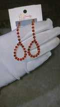 Ruby Red Teardrop Drop Earrings