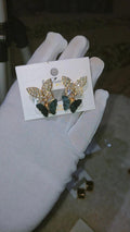 Sparkling Dual-Layer Butterfly Dangle Earrings
