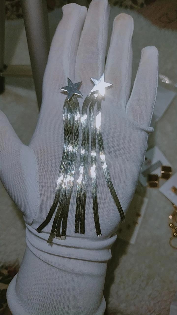 Celestial Shooting Star Tassel Earrings