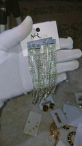 Sparkling Rhinestone Fringe Dangle Earrings