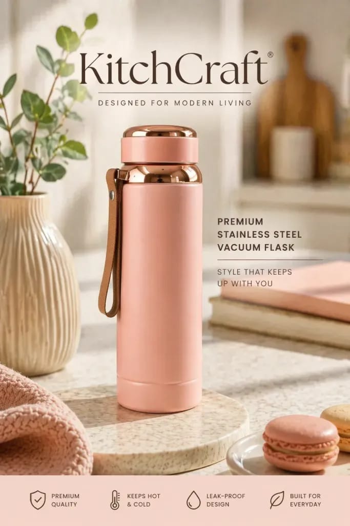 KitchCraft Premium Stainless Steel Vacuum Flask