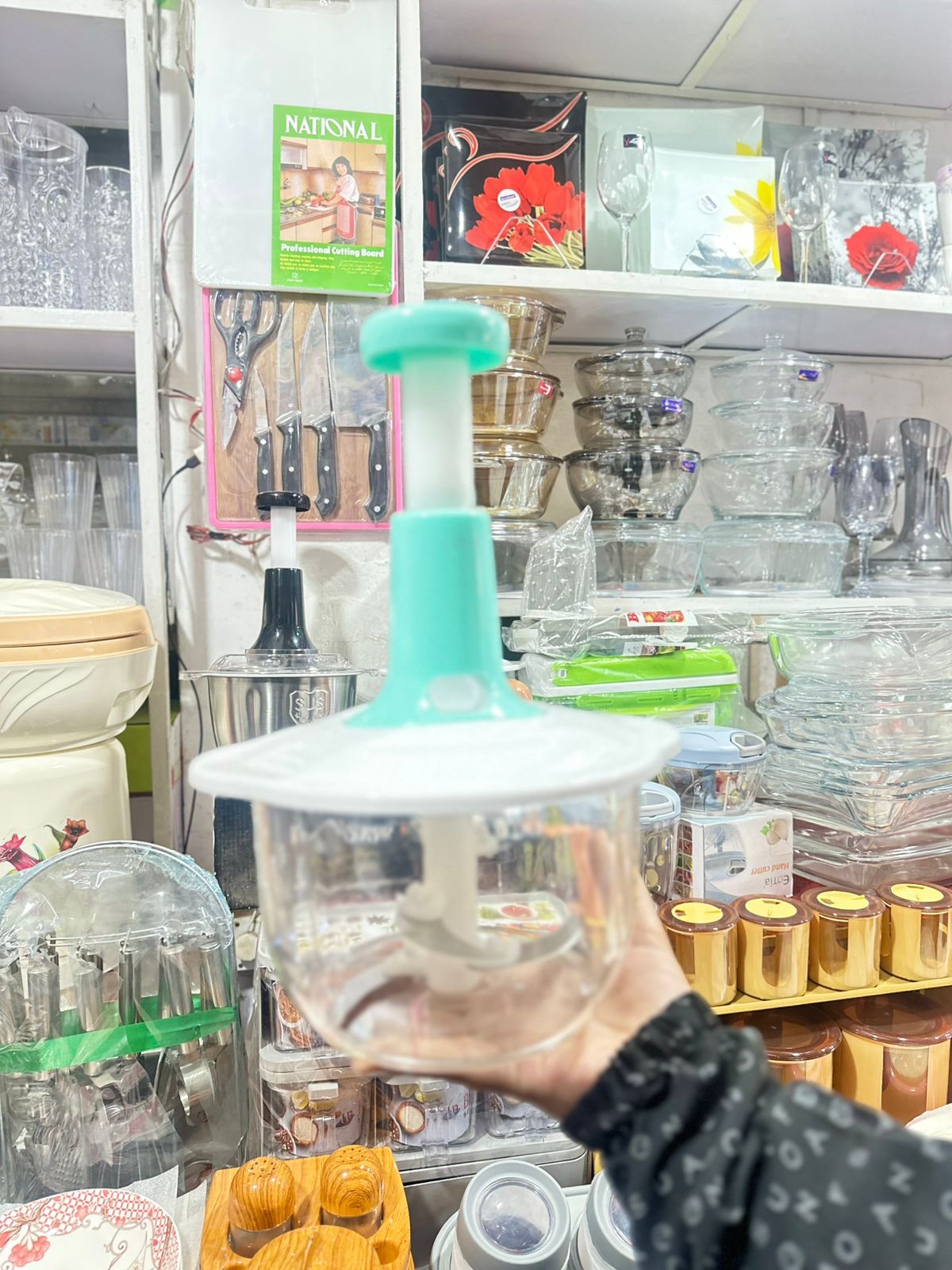 Hand-Press Food Chopper & Meat Grinder