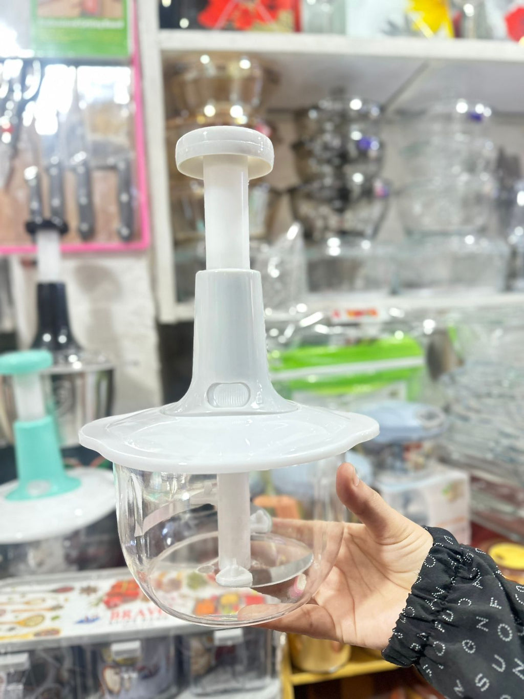 Hand-Press Food Chopper & Meat Grinder