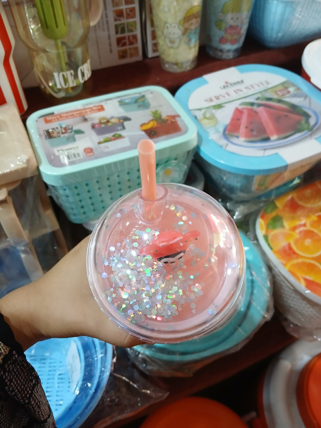 Cute Cartoon Freezing Tumbler with Straw (450ml / 15 oz)
