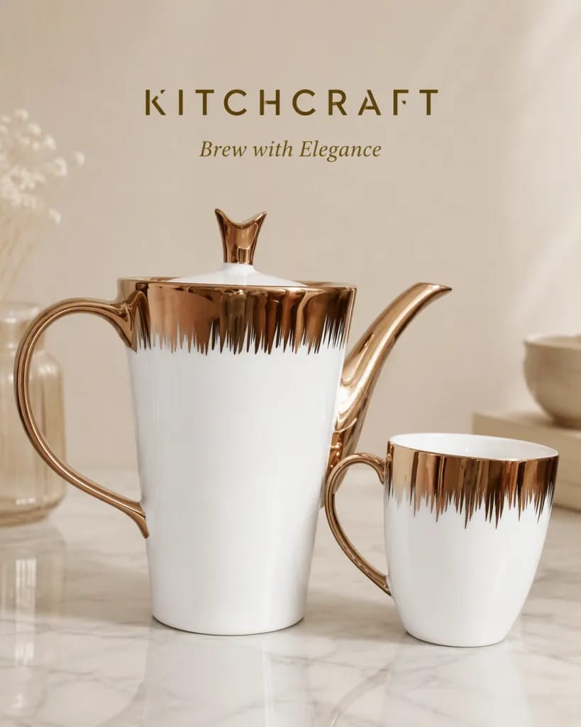 KitchCraft Rose Gold Tea & Coffee Set – Brew with Elegance