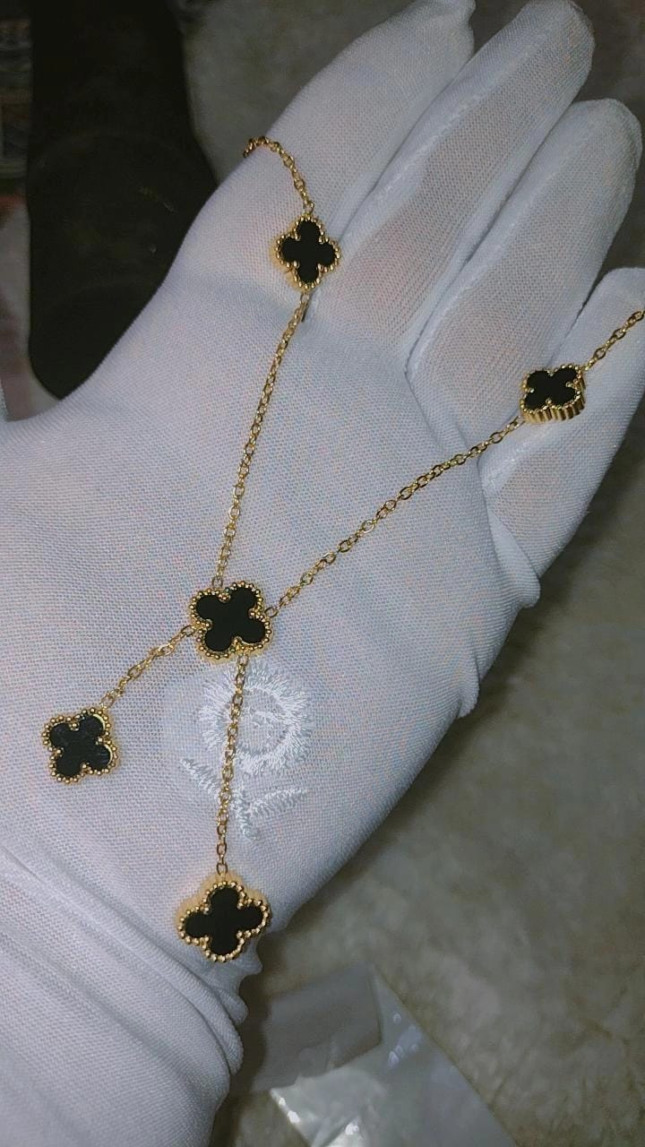 Black Clover Y-Lariat Drop Necklace