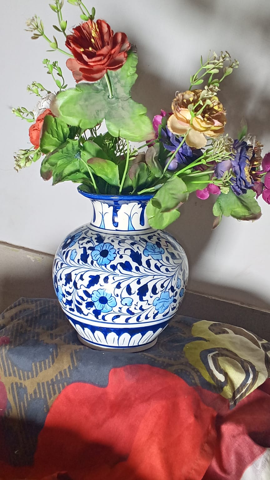 Handcrafted Multani Blue Pottery Ceramic Flower Vase