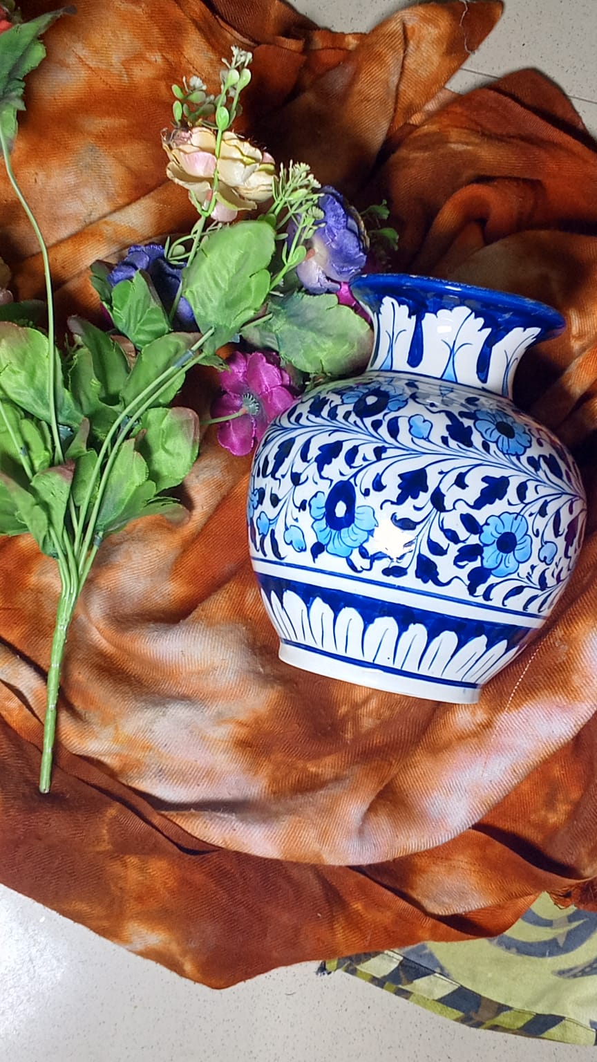 Handcrafted Multani Blue Pottery Ceramic Flower Vase