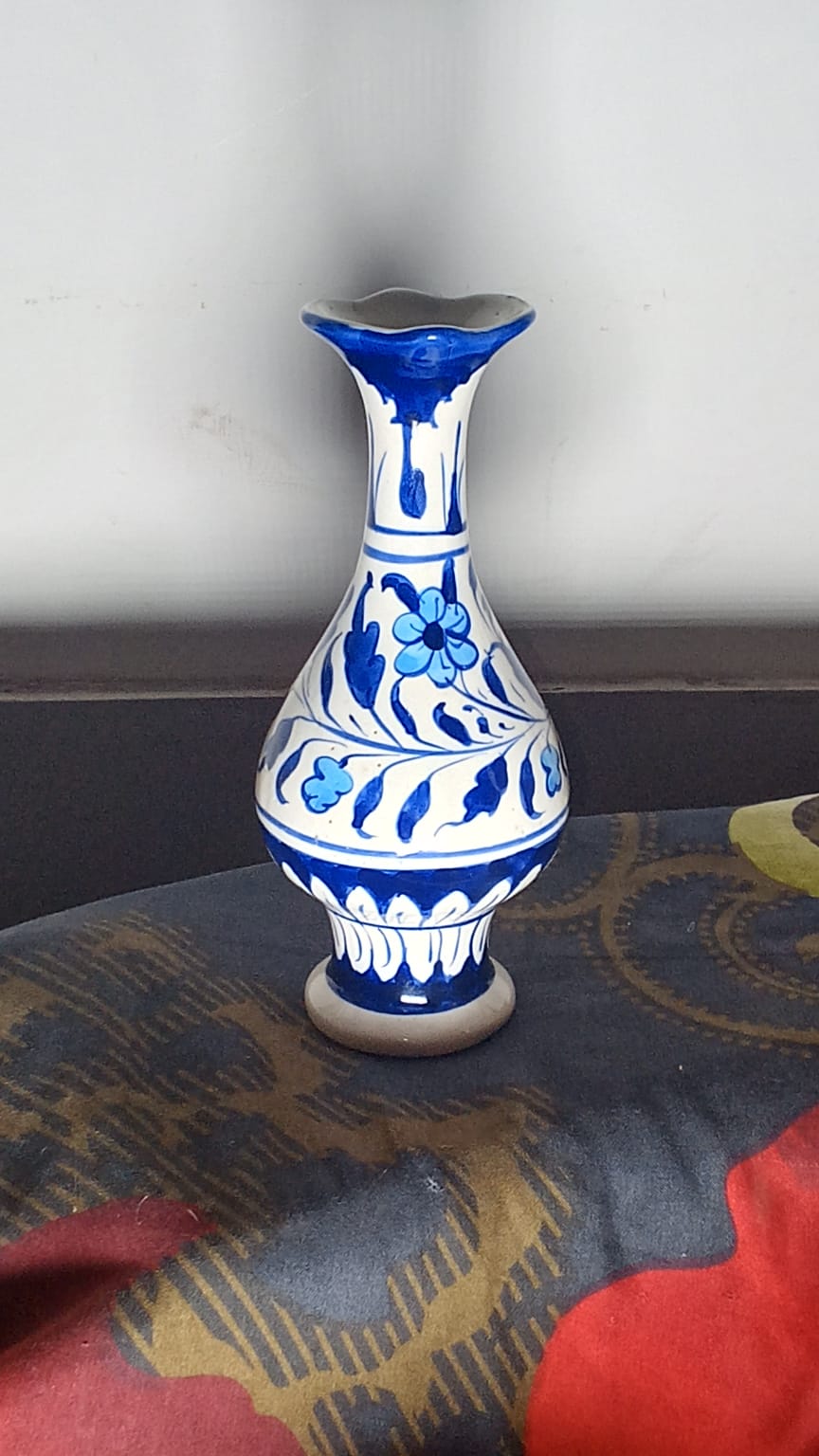 handmade Multani blue pottery (Kashi kari) ceramic vase