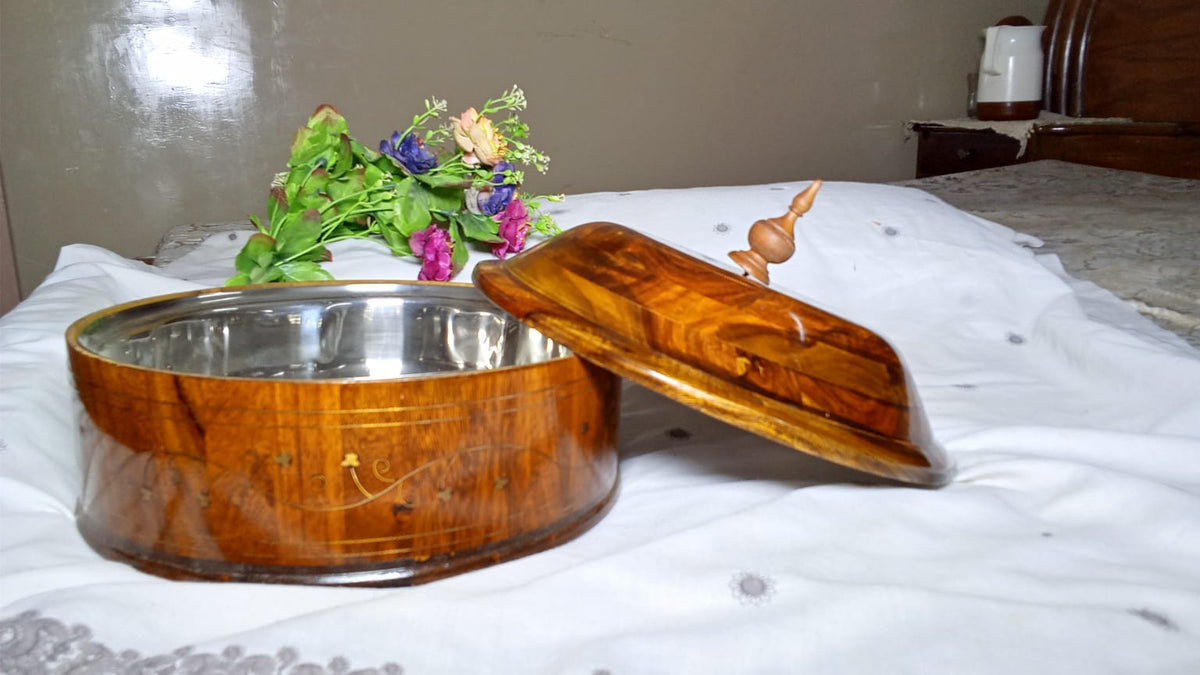 handcrafted wooden Roti Casserole / Hot Pot