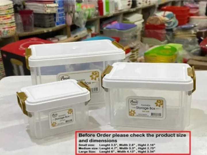 3Pcs Set Multi-Purpose Stackable Storage Box – Transparent Kitchen Organizer