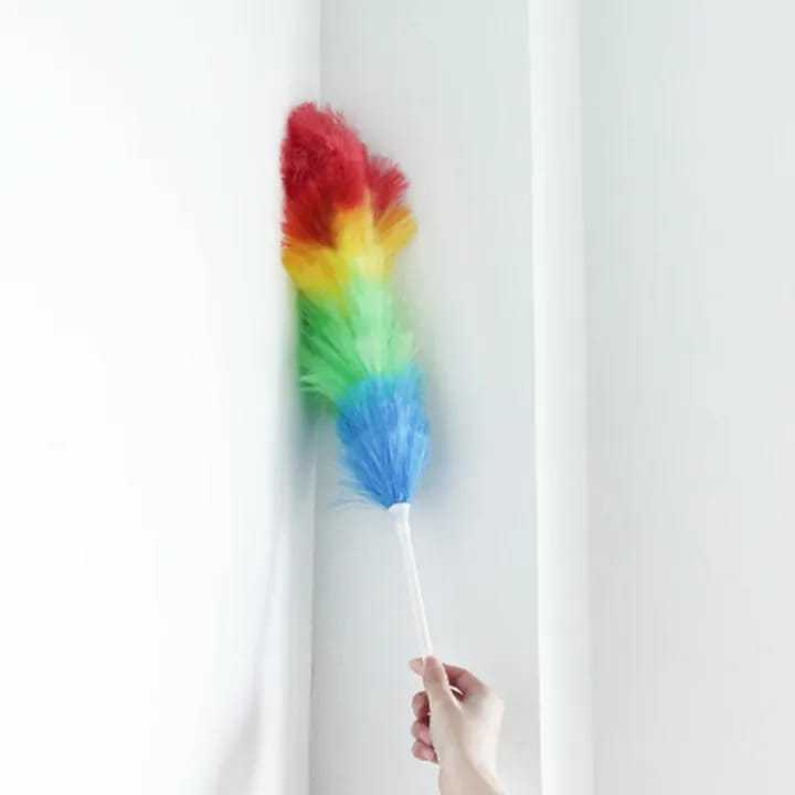 Rainbow Microfiber Duster – Static Charge Dust Remover for Home & Car