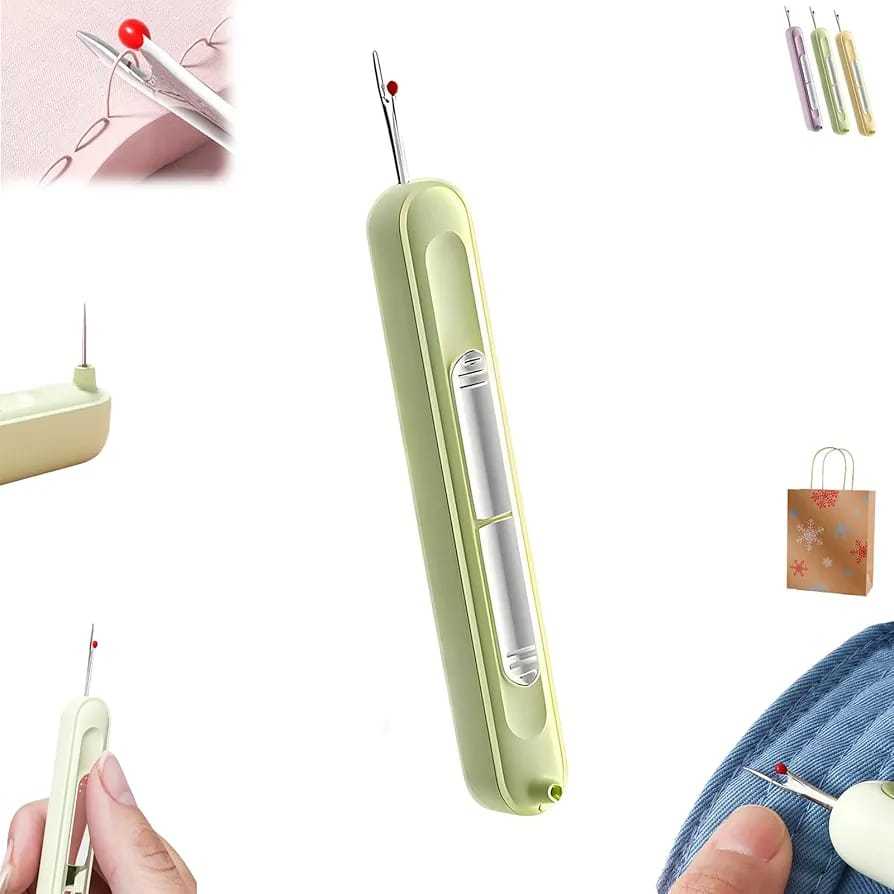 2-in-1 Needle Threader & Seam Ripper – Dual Head Sewing Tool for Seniors
