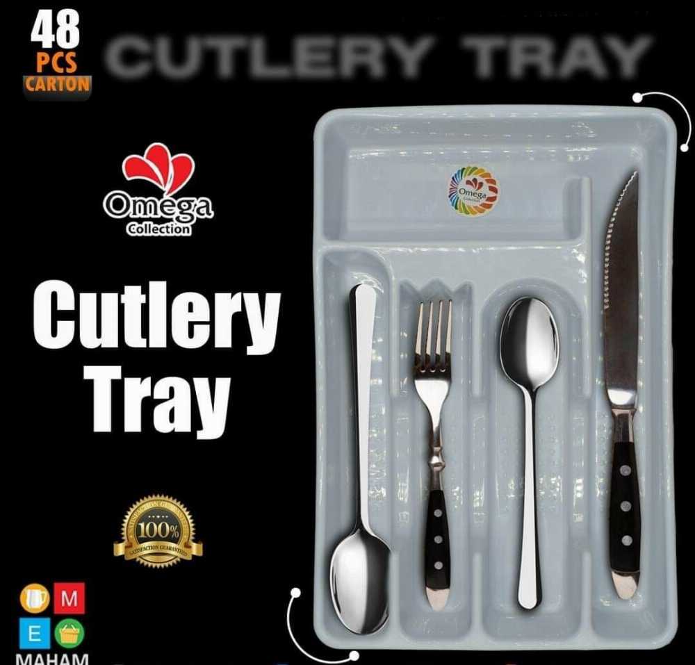 Omega Collection Cutlery Tray – Premium Plastic Kitchen Drawer Organizer