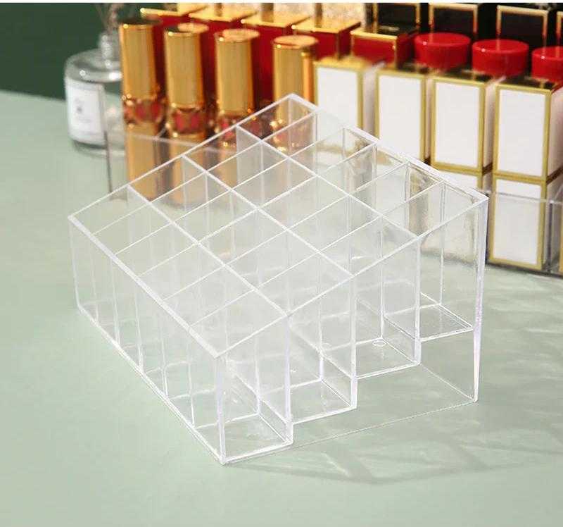 24 Grid Makeup Organizer – Crystal Clear Acrylic Lipstick & Jewelry Holder