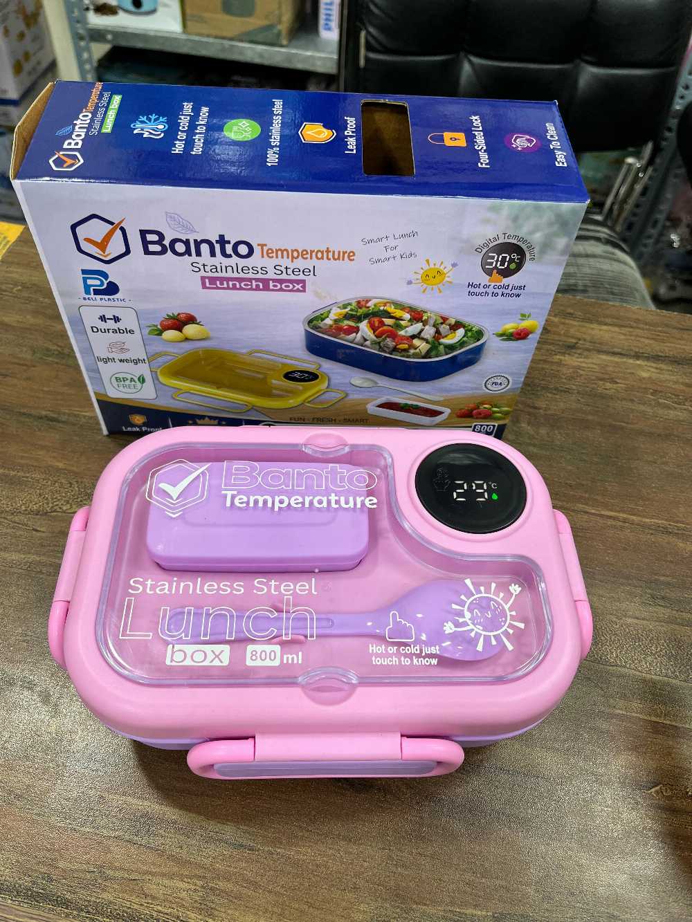 Smart Stainless Steel Lunch Box – Digital Temperature Display Food Container