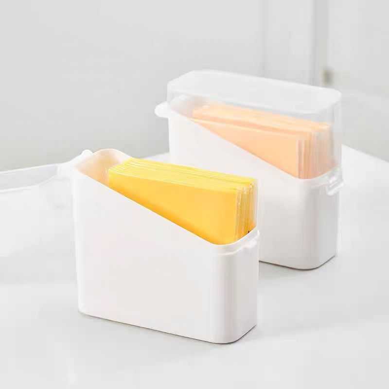 Stackable Fridge Organizer Bin with Lid – Clear Food Storage for Snacks & Cheese