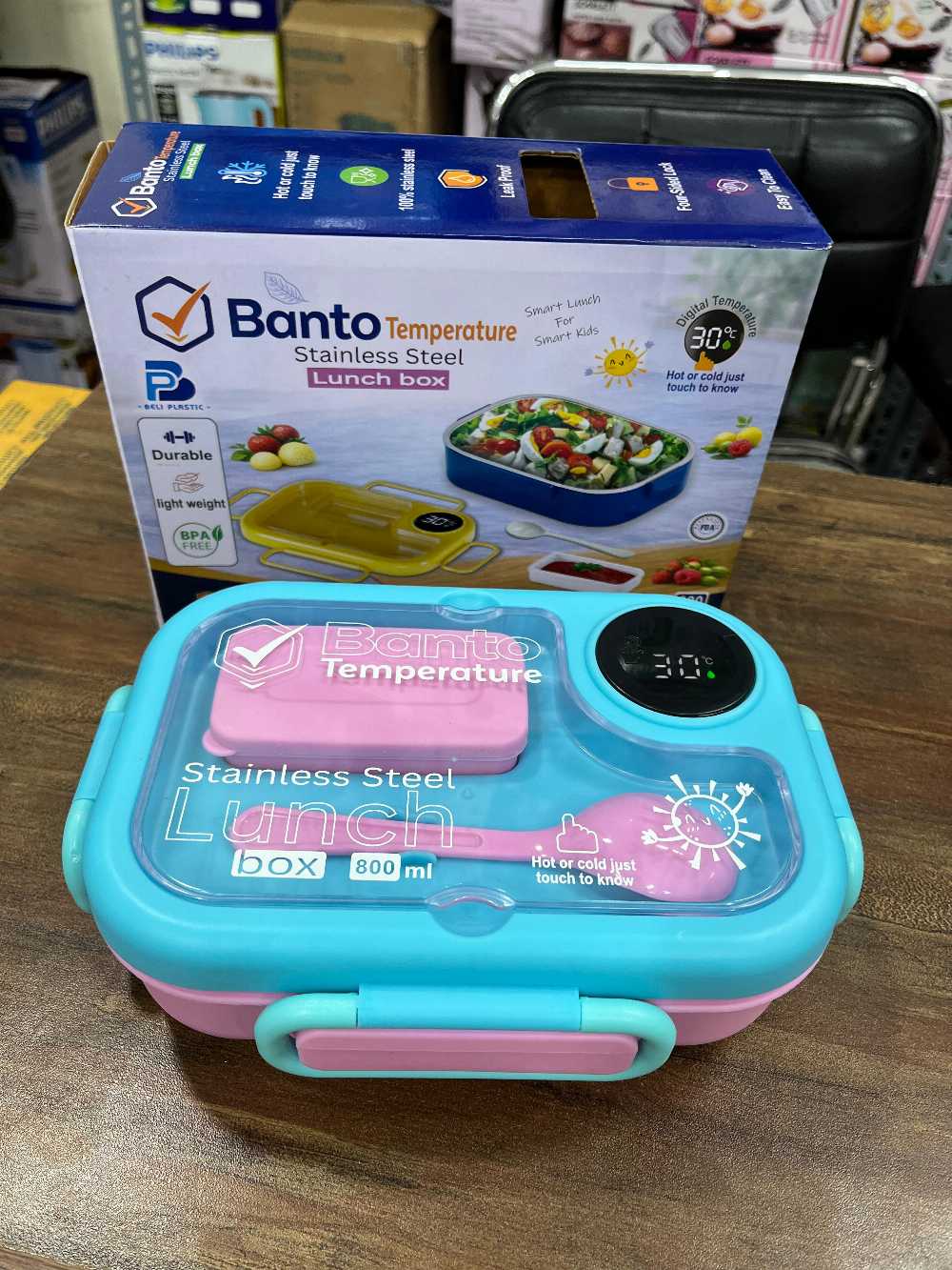 Smart Stainless Steel Lunch Box – Digital Temperature Display Food Container
