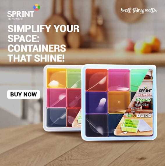 9-in-1 Multi-Colour Masala Box – Large Spice Organizer for Kitchen