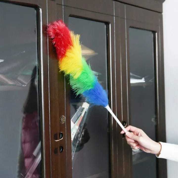 Rainbow Microfiber Duster – Static Charge Dust Remover for Home & Car