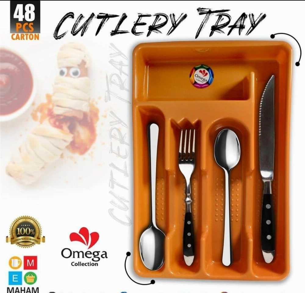 Omega Collection Cutlery Tray – Premium Plastic Kitchen Drawer Organizer