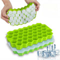 Honeycomb Silicone Ice Tray – 37-Grid Hexagon Ice Maker with Lid