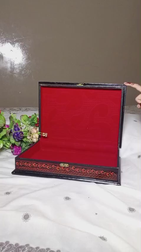 hand-crafted wooden Quran box combines traditional art with practical storage.