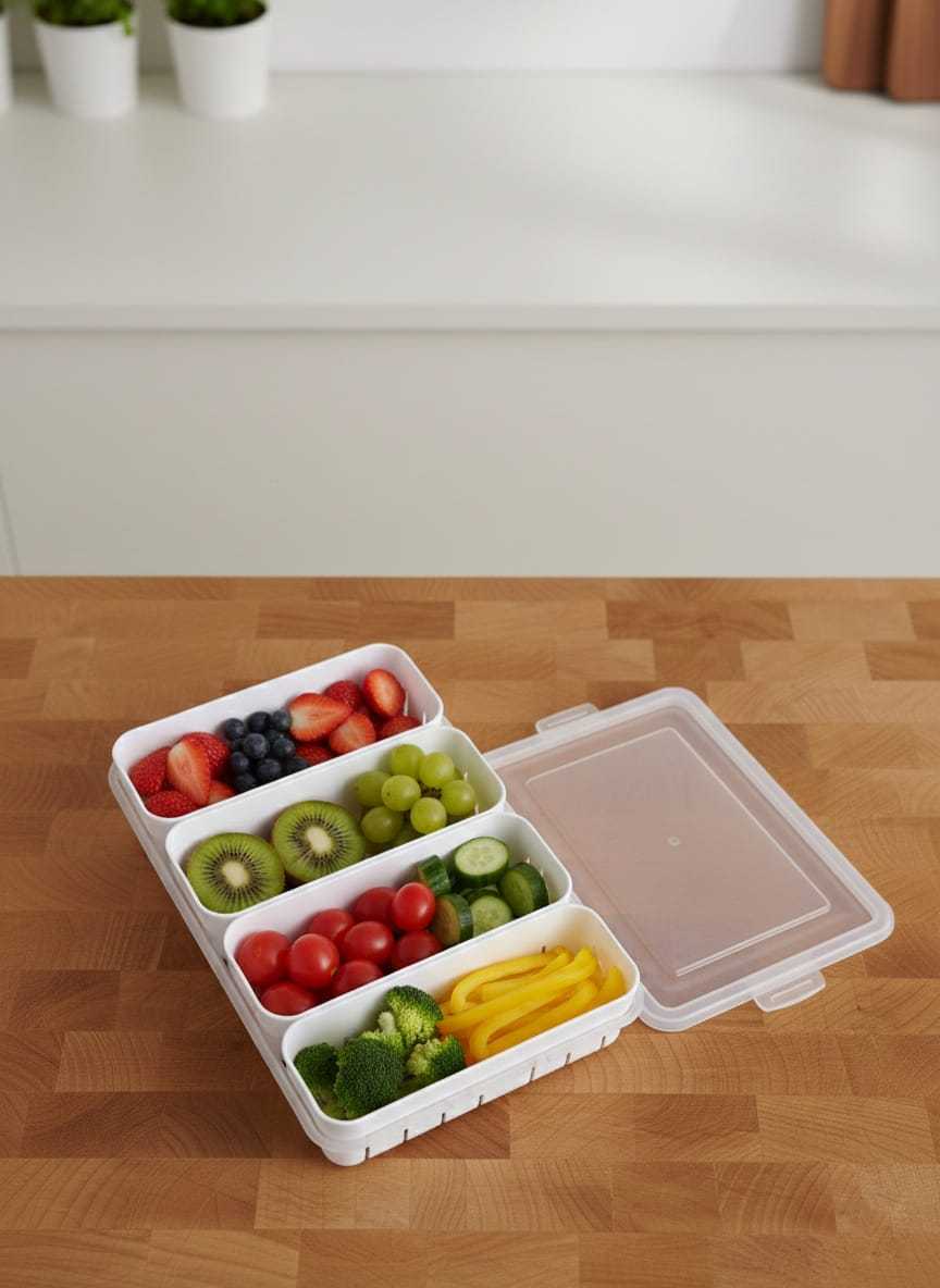 New Big Size 4-Portion Fresh Keeping Box – Extra Large Meal Prep Container