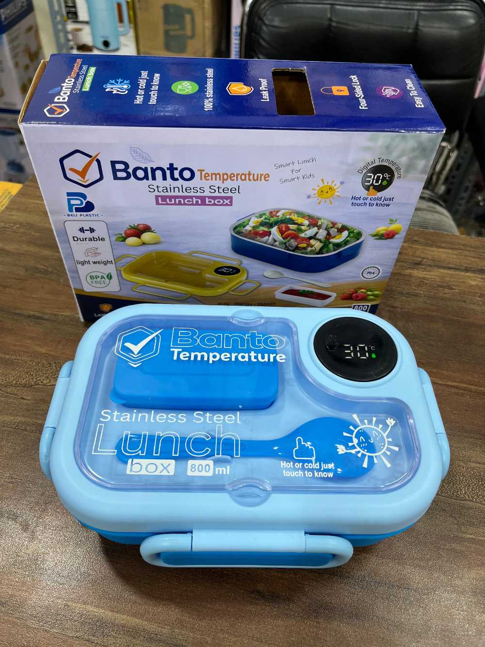 Smart Stainless Steel Lunch Box – Digital Temperature Display Food Container