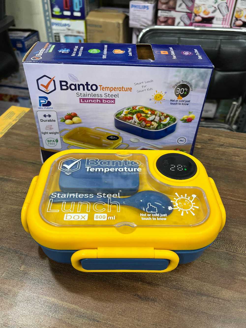 Smart Stainless Steel Lunch Box – Digital Temperature Display Food Container