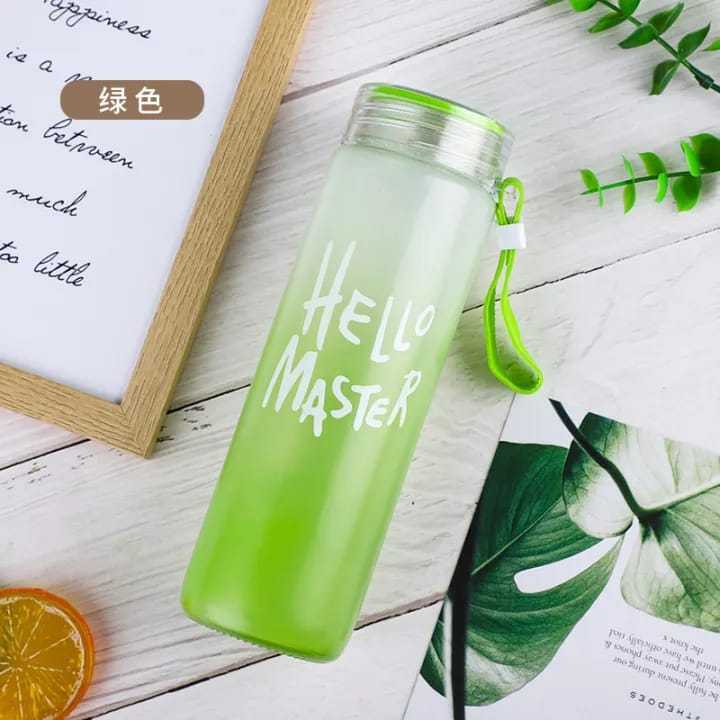 Hello-Master Borosilicate Water Bottle Transparent Water Bottle for Home, Office, Gym, Picnic and Travelling – Stylish Glass Bottle Multicolor